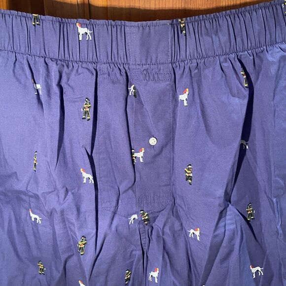 J. Crew Men’s Printed Boxer Firefighter Dalmatian New York FDNY Blue 4” Inseam - Picture 3 of 11